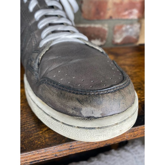 John Varvatos x Converse Distressed Leather Mid Weapon High Top Sneakers - Picture 12 of 16